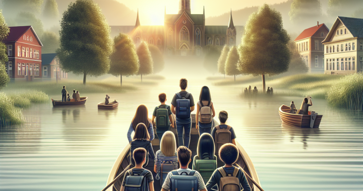 Students Returning to Town by Boat for New School Year