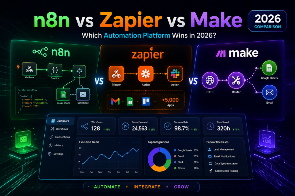 n8n vs Zapier vs Make in 2026: An Honest Comparison