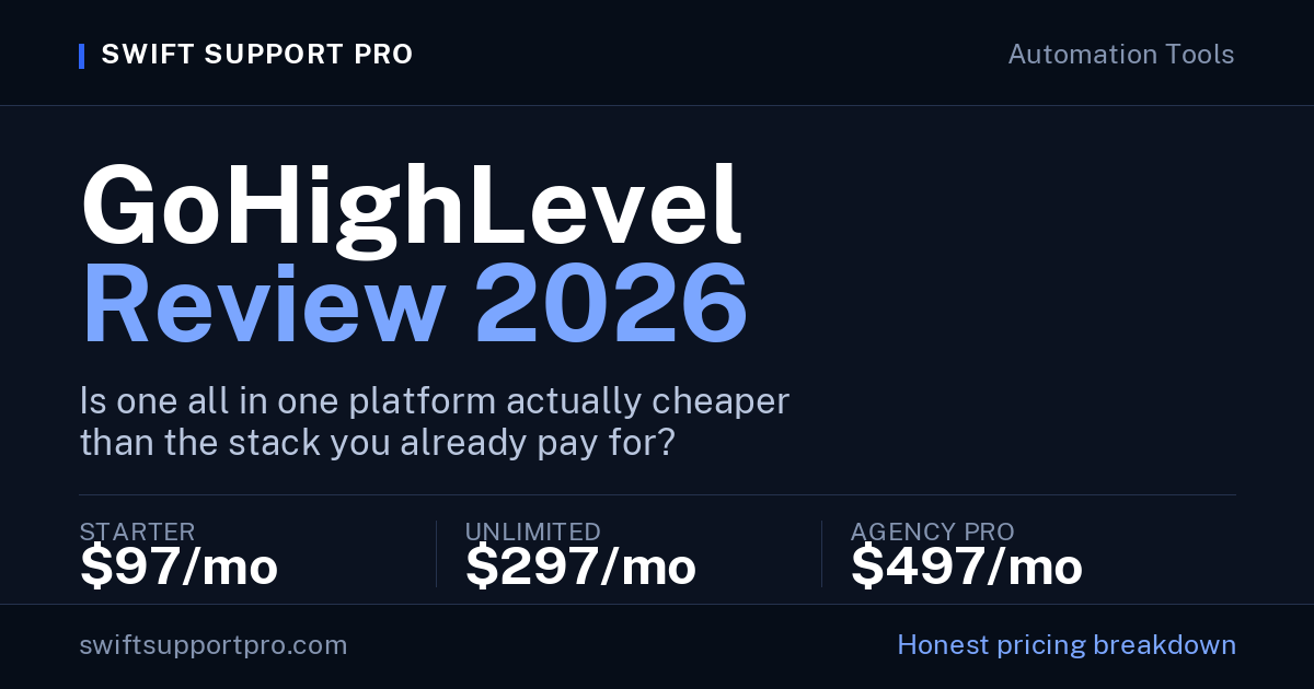 GoHighLevel review 2026 pricing comparison for Starter, Unlimited and Agency Pro plans